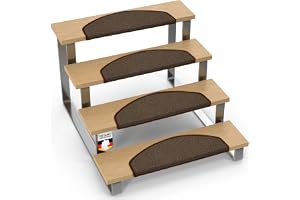Floordirekt trappsteg mattor London Pro brun – 15 sparset stegmattor, trappmatta halv rund 23,5 x 65 cm