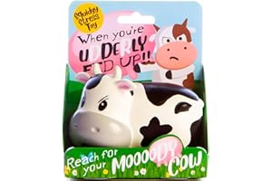 Boxer Gifts Moody Cow Stress Toys | Unique Stress Balls For Adults & Grumpy Teenagers - Helps With Anxiety Relief - Office Novelty Desk Toy | Funny Gifts For Women - Rude Secret Santa Gift For Her