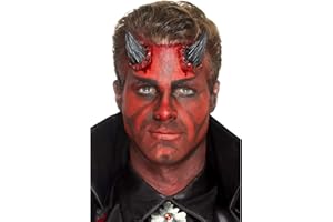 Smiffys Realistische Latex-Teufelshörner, Schwarz, mit Klebemittel Halloween