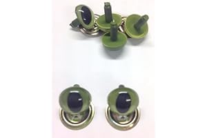 celloexpress Green Cats Crystal Eyes with Metal Backs - 12mm - Safety Eyes for Soft Toys or Teddy Bears - Pack of 3 Pairs