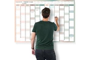 HLDI A1 Wall Planner 2026 Wall Calendar Large Jan to Dec Yearly Planner Full Year Planning Chart Academic Annual Poster for Student Family School Office Work Study 59.4x84.1cm(Folded)(1pc)(Multi)