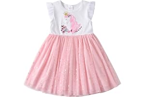 VIKITA Mädchen Streifen Baumwolle Langarm T-Shirt Freizeit Kleid GR.86-128