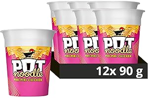 Pot Noodle Piri-Piri Chicken Instant Snack vegetarian quick to make noodles Instant Noodle 12x 90 g