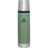Stanley Classic Legendary Vakumlu &Ccedil;elik Termos, Yeşil (Hammertone Green), 0.6 Litre