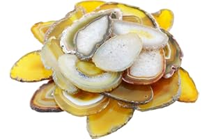 mookaitedecor 10pcs Agate Slices Pendants for Jewellery Making, Geode Slice Crystals and Gemstones for Healing