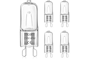 Liuyife Żarówki halogenowe G9 40 W, możliwość ściemniania, tolerancja ciepła 300°C, 2700 K, ciepła biel, 520 lm, żarówka kapsułkowa G9 do piekarnika, żarówki do palnika woskowego, okapu kuchennego
