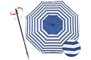 CREVICOSTA QUALITY MARK MARCAS DE CALIDAD - Sombrilla PRESTIGE 200 cm - con Espiral y manetas. 8 Varillas (Marinera)