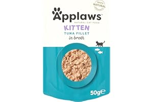 Applaws 100% Natural Wet Kitten Food, Tuna Fillet in Broth - Pack of 12 x 50g Pouch