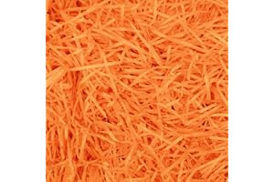 HMJIA 200g Riempimento di Rafia per Cesto Regalo Triturato Riempimento di Carta Regalo per Riempimento di Cesto Regalo e Incarto Regalo per Decorazioni di Scatole Regalo (Arancione)