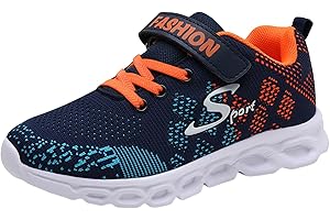 Wesaloes Sportschuhe Kinder Jungen Turnschuhe Mädchen Straßenlaufschuhe Leicht Mesh Hallenschuhe Laufschuhe Atmungsaktive Schuhe Kinder Klettverschluss Sneaker Fitnessschuhe