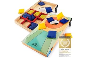 ‎ALL KIDS UNITED all Kids United® Mini Cornhole-Spiel für Kinder; Indoor & Outdoor Geschicklichkeitsspiel mit Sandsäckchen; Perfekt für Kinderzimmer, Garten und Partys – Fördert Zielgenauigkeit & Spielspaß