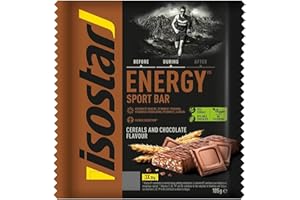 ISOSTAD Isostar, Barritas Energy Sport con Niacina, Vitaminas B1, B2, C, E y B6. Ayudan a mantener el metabolismo energético normal y a reducir la fatiga. Sabor Chocolate, 3x40gr