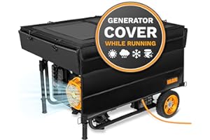 IGAN Generator Tent Running Cover, Ultra Heavy Duty Tarpaulin Enclosure, Portable All-Weather Generator Rain Shelter for Most 3500w-12000w generators, Black Generator Cover