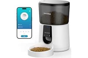 Distributore Automatico Cibo Gatti con 2.4G WIFI, GIOTOHUN 4L Dispenser Cibo Gatti, Controllo APP, 1-10 Pasti al Giorno, Registrazione 10S, Adatto per Animali di Piccola e Media Taglia