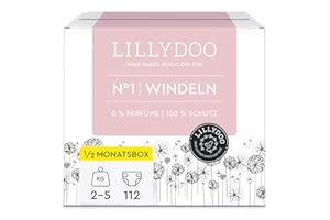 LILLYDOO Pieluchy przyjazne dla skóry rozmiar 1 (2-5 kg), pudełko półmiesięczne (112 pieluch) (FSC-Mix) NEW