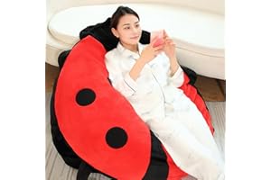 FILFEEL Cuscino Coccinella Indossabile, Peluche Coccinella Gigante per Dormire e Rilassarsi, Vestiti, Morbido e Accogliente, Oggetto Decorativo, Rosso (100cm)