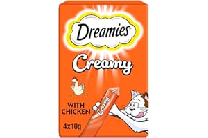 DREAMIES - Creamy Cat Treats - 11 x 40 g - Chicken - Multipack Snacks - 11 Packs