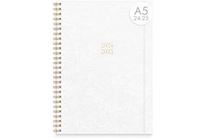 Burde Agenda 2024/2025 Story blanche | en Français | Du 31-07-2024 au 25-08-2025 | 21x15,4 cm | Agenda Scolaire Semainier | Double Page Hebdomadaire | Horizontal | Spiralé Senator A5