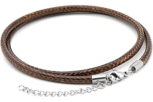 NaturSchatulle Kunstlederkette mit Edelstahl Verschluss 2-3mm diverse Farben 45-50cm Lederkette Ohne Anhänger DIY Schmuck Halskette Leder Basteln