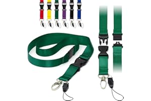 LANYARDS TOMORROW.CO.UK Odpinane płaskie smycze 2 cm z klamrą, bezpieczne odrywanie ciągnięcia, metalowy klips i sznurek pętelkowy uchwyty na identyfikatory smycz pasek na szyję od LanyardsTomorrow