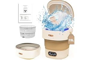 SULIAO Lavatrice Portatile, 13L Mini Lavatrice Pieghevole con 3 Modalità Per Pulire Profondamente Biancheria Intima, Abbigliamento per Bambini, Calzini Lavadora Imbottita per Appartamenti, Dormitorio, kki