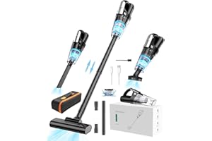 Vbrisi Akku Handstaubsauger,4 in 1 Multifunktionaler Staubsauger Kabelloser 7500Pa Autostaubsauger Mit Lichtfunktion Aufbewahrungstasche,Nass &Trocken für den Tierhaare/Auto/Zuhause