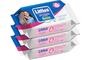 Little's Soft Cleansing Baby Wipes with Lid | 80 Wipes x Pack of 3 - 240 Wipes | Extra Thick & Moist Wet Wipes for Baby's | Prevents Rashes & Redness with Goodness of Aloe Vera, Vitamin E & Jojoba Oil
