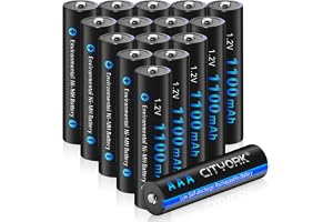 CITYORK 16 x uppladdningsbara AAA-batterier 1 100 mAh 1,2 V Ni-MH med hög kapacitet 1 200 förladdade cykler