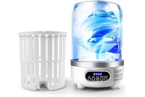 LUODIRGB Underwear Washer and Dryer | Portable 3L Mini Washing Machine with Blue-light | Deep Cleans for Socks, Baby Small Clothes | USB Rechargeable Small Washer for Apartment, Dorm, RV, Travel, Hotel - White