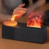 Essential Oil Diffuser with Flame Effect, Ambient Diffuser, Silent Environment Humidifier with 7 Colour LED Lights, Essential