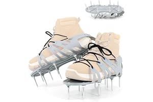 byhsports Lawn Aerator Shoes, Grass Aerating Sandals with Long 5 cm Spikes, Heavy Duty Grass Aerator Shoes Universal Size for Home Yard Patio Garden Grass Lawn