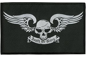 Grindstore Art Patch featuring A Bat Winged Skull for Death or Glory 14x8.5cm