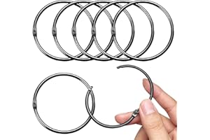 RHSEMI 20 Stück gardinenringe zum öffnen,50mm Gardinenringe Vorhangringe,Rundringe Vorhang Clips Duschvorhang Metallklammern für Vorhänge und Gardinenstangen（schwarz）