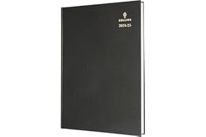 Collins Standard Desk Mid Year Diary Planner A4 Day A Page Academic Year 2024-25 (Appointments) FSC Paper - Black - Daily Journal for Students, Teachers - 44M.99-2425 - July 2024 to July 2025