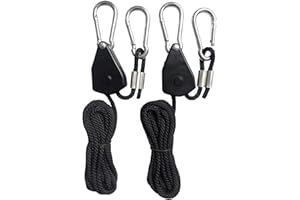 REBIRTHESAME Rope Ratchet Seil Ratsche Mit Haken, 136 Kg (3000 Pfund) Einstellbare RatchetRatchet Seil Flaschenzug Umlenkrolle Aufhänger Rope Ratchet Seilratsche Für Verstellbarer Rolls Hängende Pflanzenlampe Zimm