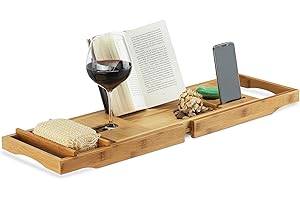 ‎RELAXDAYS Relaxdays Półka na Wannę, Naturalny, 19 x 107,5 x 23 cm