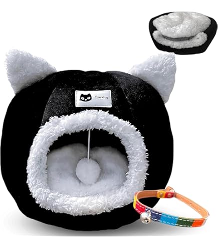 Cuccia Tenda Per Gatto – A Forma Di Gatto, 40x40x32 Cm, Pieghevole Con Cuscino, Per Gatti Fino A 5 Kg