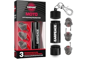 EarPeace Moto Original Tapones Antirruido - Protección Auditiva Reutilizable de para Motos - Tapones Oidos Ruido Trabajo - Tapones Silicona - Tapones Oidos Ruido - Hasta 26 dB de Cancelación de Ruido