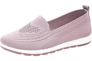 UnoSheng Mocassins sportifs légers pour femme - Baskets basses respirantes - Chaussures simples - Chaussures de loisirs - Semelle souple - Chaussures de travail confortables - Chaussures de bateau -