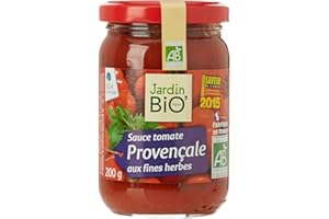 Jardin BiO étic - Sauce tomate à la provençale - bio - Salé - Certifié AB - Pot de 200g - Lot de 4