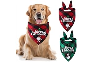 SHENGRUILI 2 Stück Weihnachten Haustier Bandana,Halstuch Hund Weihnachten,Halstuch Einstellbare für Welpen,Weihnachten Hund Bandana,Haustier Dreieck Lätzchen,Hunde Halstücher,Hundehalstuch Weihnachten Geschenk