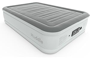 Huddle® Never Deflate™ Luxury lit Double Gonflable, lauréat Good Housekeeping 2025, doté de la Double Pompe SlumberGuard™, fermeté réglable, Pompe intégrée et veilleuse USB