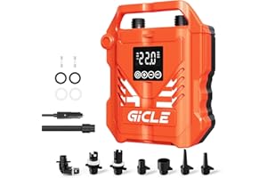 GICLE 22PSI Paddle Board Pump Electric Sup Pump, with 12V DC Car Connector, Dual Stage Fast Inflation & Auto-Off for Inflatable Stand Up Paddleboard, Boat, Tent