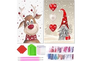 YAOYIN Diamond Painting Weihnachten 5D,2Pcs Diamant Painting Bilder Set,DIY Diamond Painting ZubehöR für Weihnachten Geschenk Home Decors Malen Nach Zahlen Erwachsene Kinder Full Crystal 30 * 40CM
