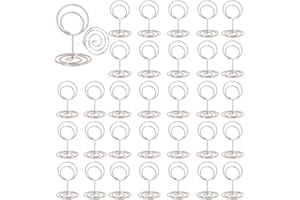 ZYEKIU 30 Stück Silber Tischkartenhalter, Fotohalter Kartenständer, Menükartenhalter, Fotohalter mit Klammern, Memohalter, Tischkarten Halterung, für Hochzeiten, Bankette, Partys (Runden)