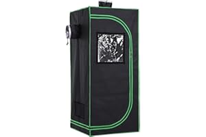 Outsunny Grow Tent Reflective Mylar Hydroponic with Adjustable Vents and Floor Tray for Indoor Plant Growing, 60 x 60 x 140 cm (24.5" x 24.5" x 55")
