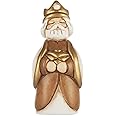 Statuina Presepe Re Magio Baldassarre In Ceramica THUN® - Versione Bianca Con Incenso, Altezza 9cm - Foto 2