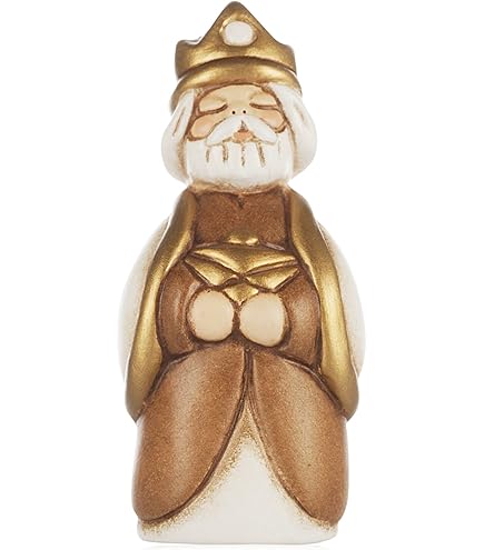Statuina Presepe Re Magio Melchiorre In Ceramica THUN® - Versione Bianca Con Oro - Foto 8