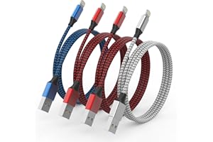 SANYEYE iPhone Charger Cable, 4Pack 3FT/1M [Apple MFi Certified] iPhone Charger Fast Charging Cable Nylon Braided Lightning Cable Fast Charging & Sync for iPhone 14 13 12 11 Pro Max XS XR X 8 7 6 Plus 5 5s SE