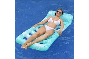ROUSKY Inflatable Floating Objects On Water Toys, Maple Leaf Pattern Design with Heart-Shaped Holes,Head Pillow for Adults to Rest, Sunbathing, Lounge Chairs, Floating Beds, Swimming Pools